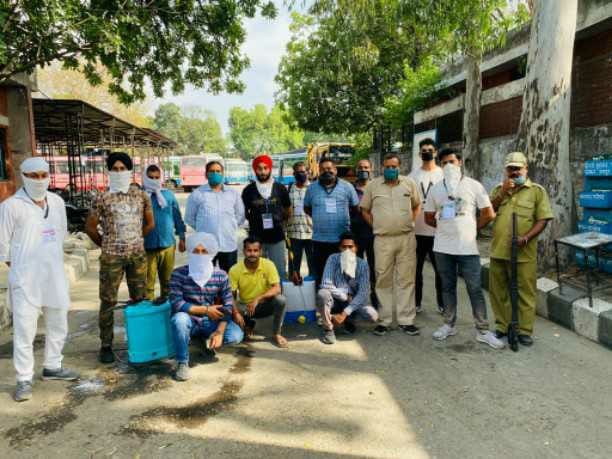 Namdhari committee is doing sanitise to the city